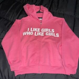 “i like girls” zip up